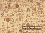 Quilting Words on Beige, Bolt End