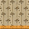 Dk. Brown Floral Stripe on Tan
