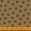 Dk. Brown Scrollwork Flowers on Tan