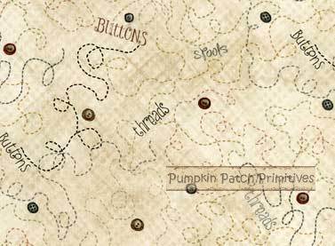 Buttons and  Blooms, Stitches & Words on Beige