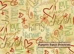 Heartstrings Hearts and Words on Beige