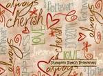 Heartstrings Hearts and Words on DK. Beige