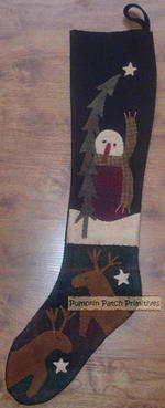 Prim Snowman Stocking