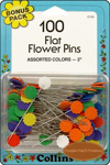 100 Flat Flower Pins